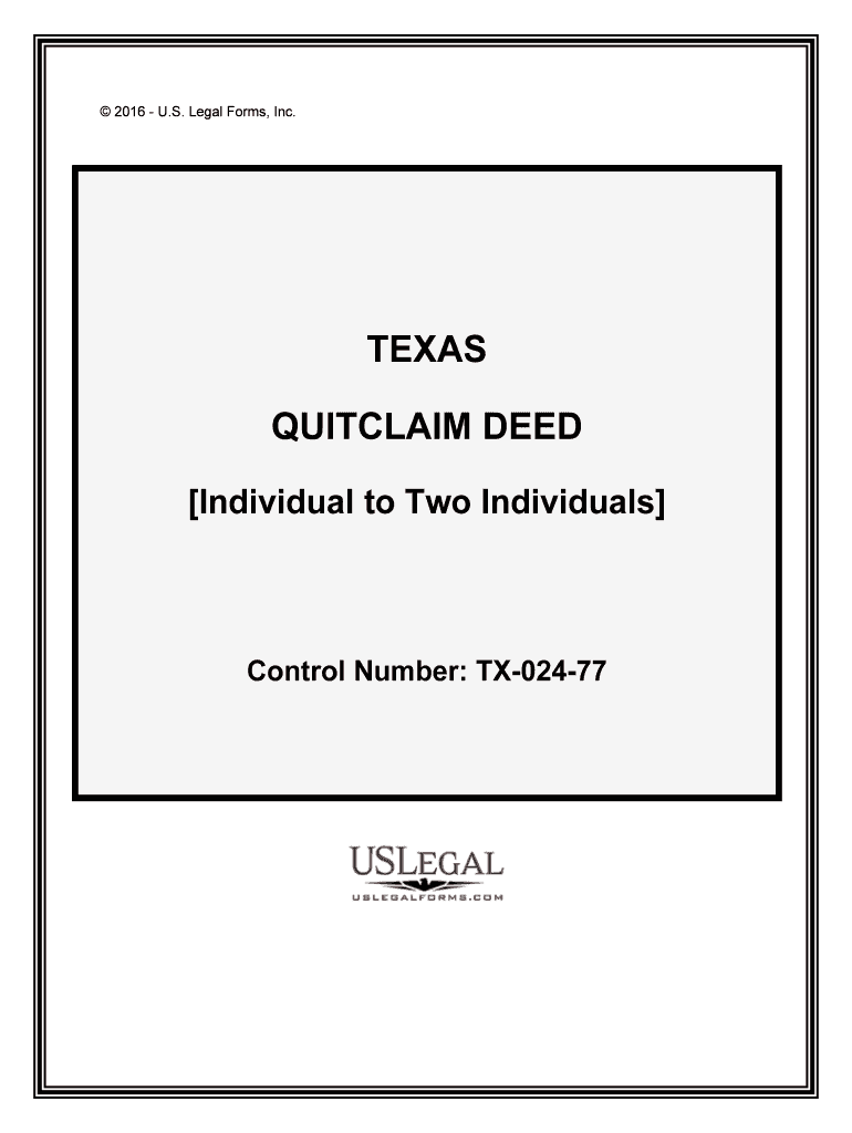 Control Number TX 024 77  Form