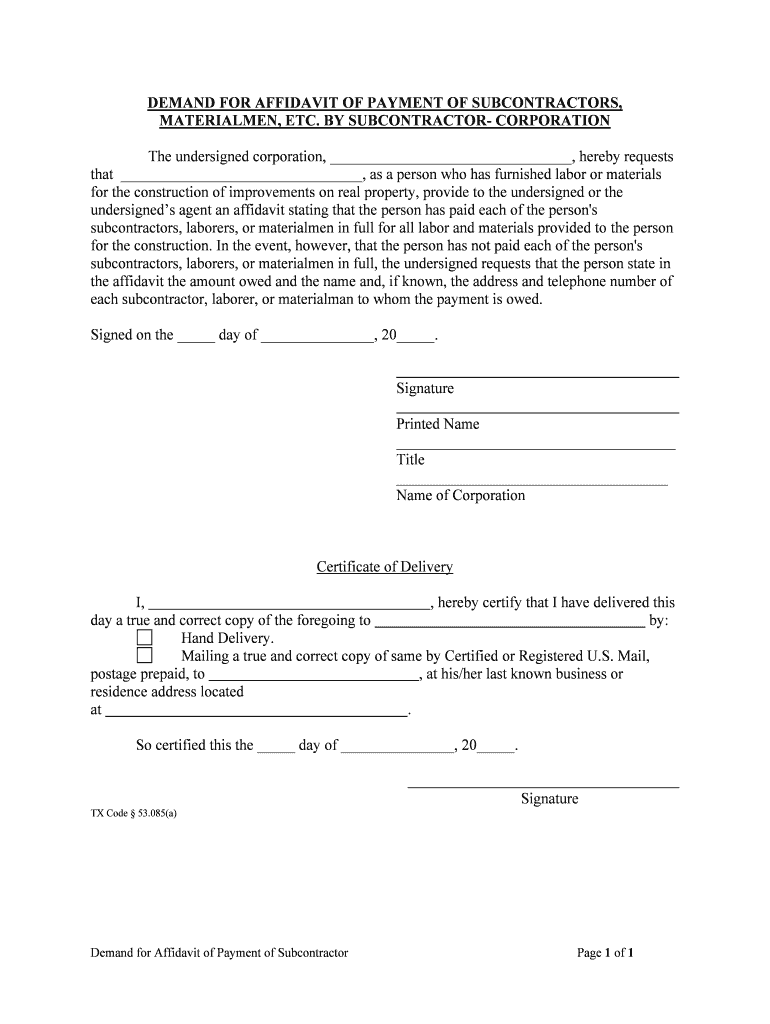 CONTRACTORS FINAL AFFIDAVIT and RELEASE of LIEN  Form