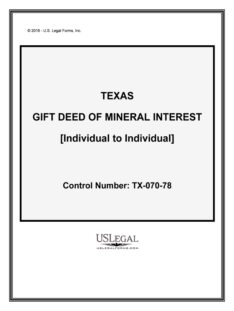 Fill and Sign the Gift Deed of Mineral Interest Form