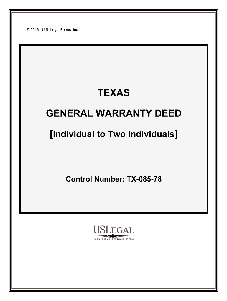 Control Number TX 085 78  Form