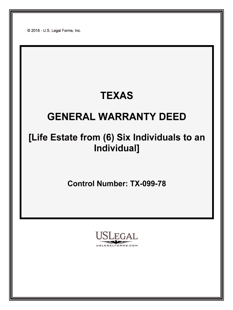 Life Estate from 6 Six Individuals to an  Form