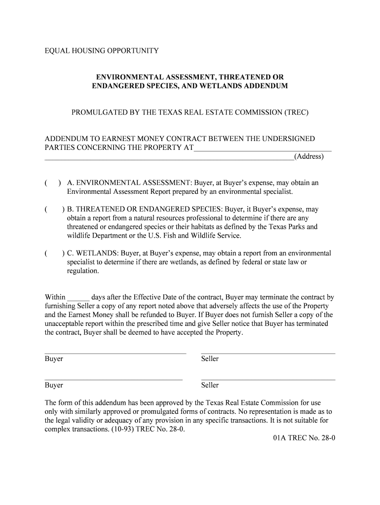 Trec No 28 2, Environmental Assessment Addendum  Form