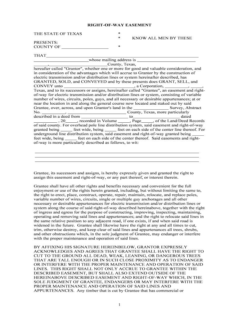 RIGHT of WAY EASEMENT Rev  Form