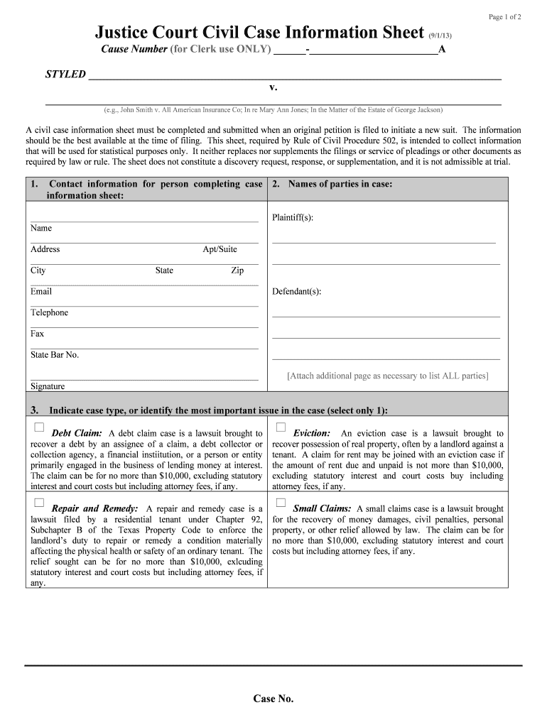 Civil Cover Sheet JS44 Aransas County  Form