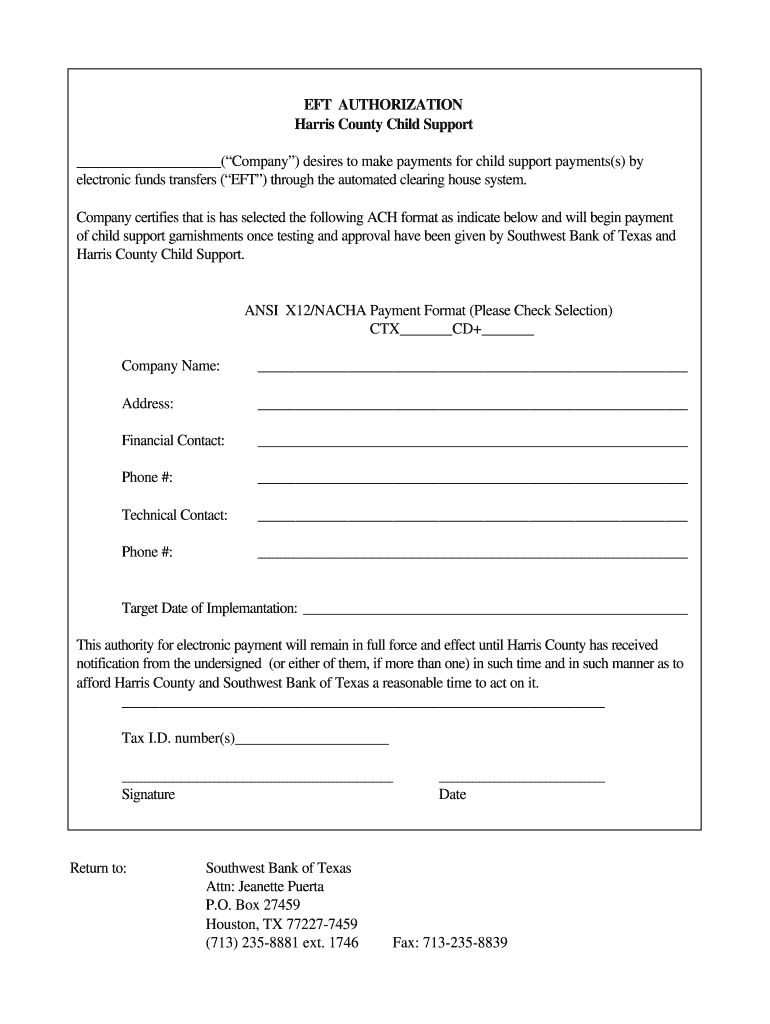 Electronic Funds Transfer EFT Authorization and Terms and  Form