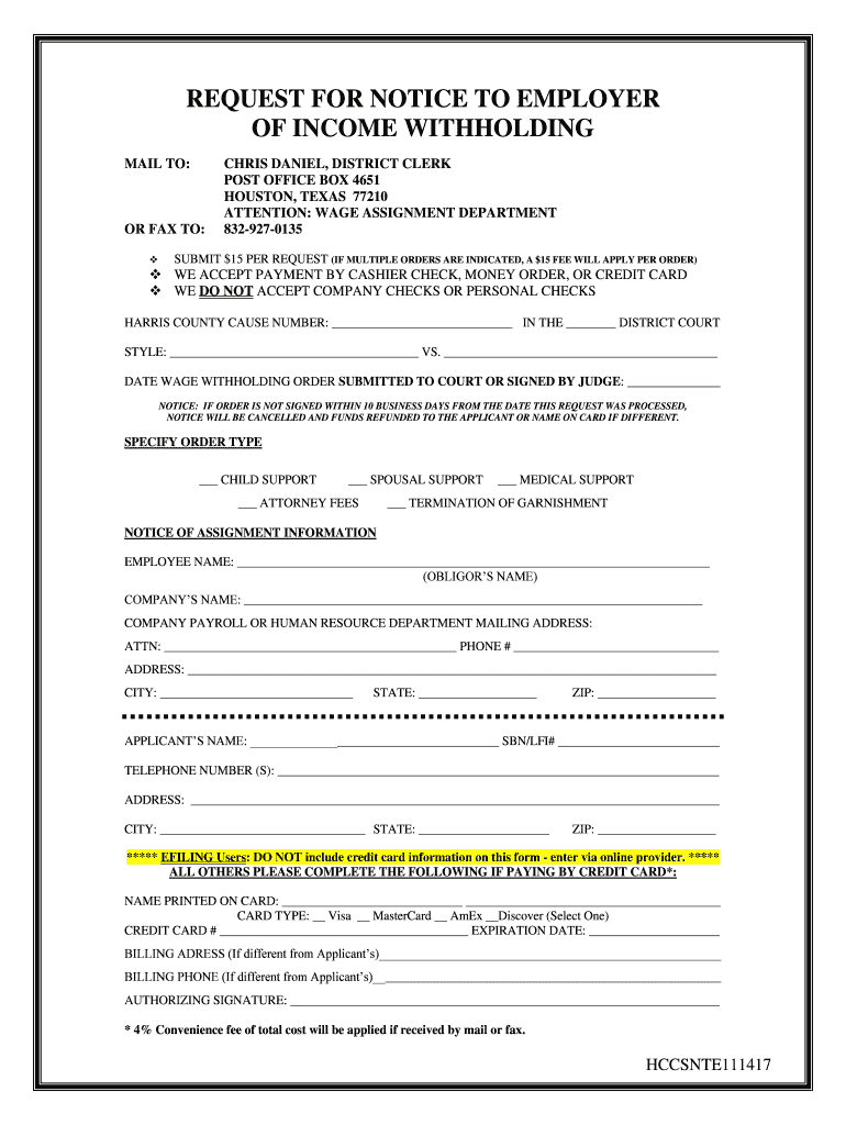 REQUEST for NOTICE to EMPLOYER Esquire Legal  Form