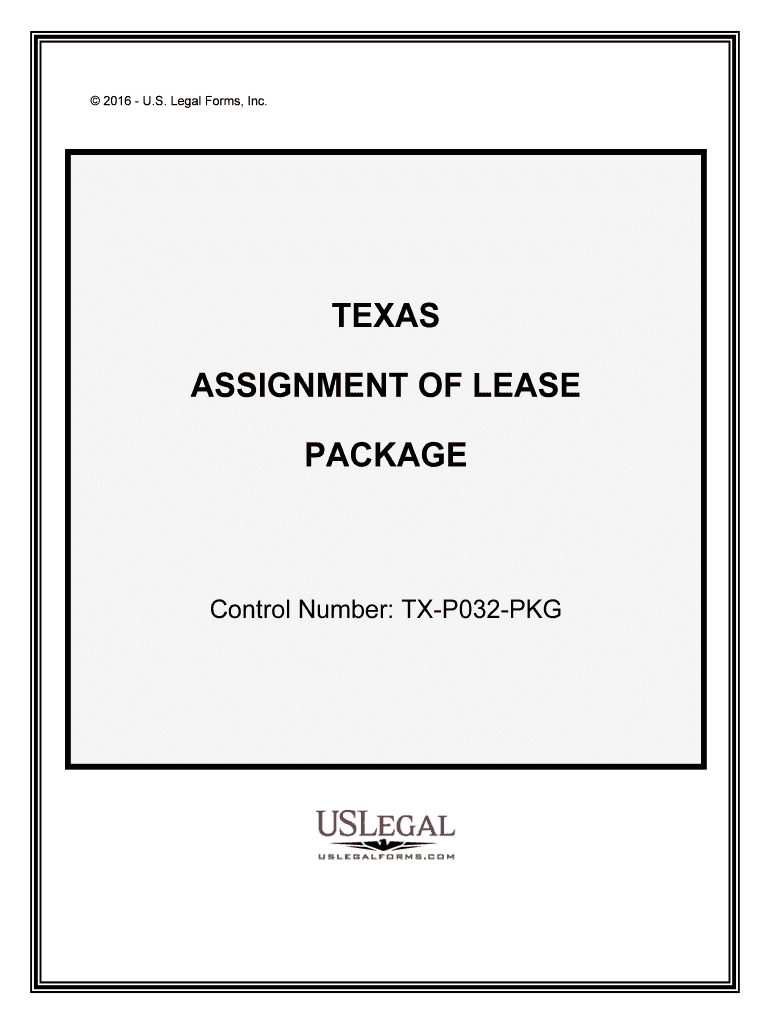 Control Number TX P032 PKG  Form