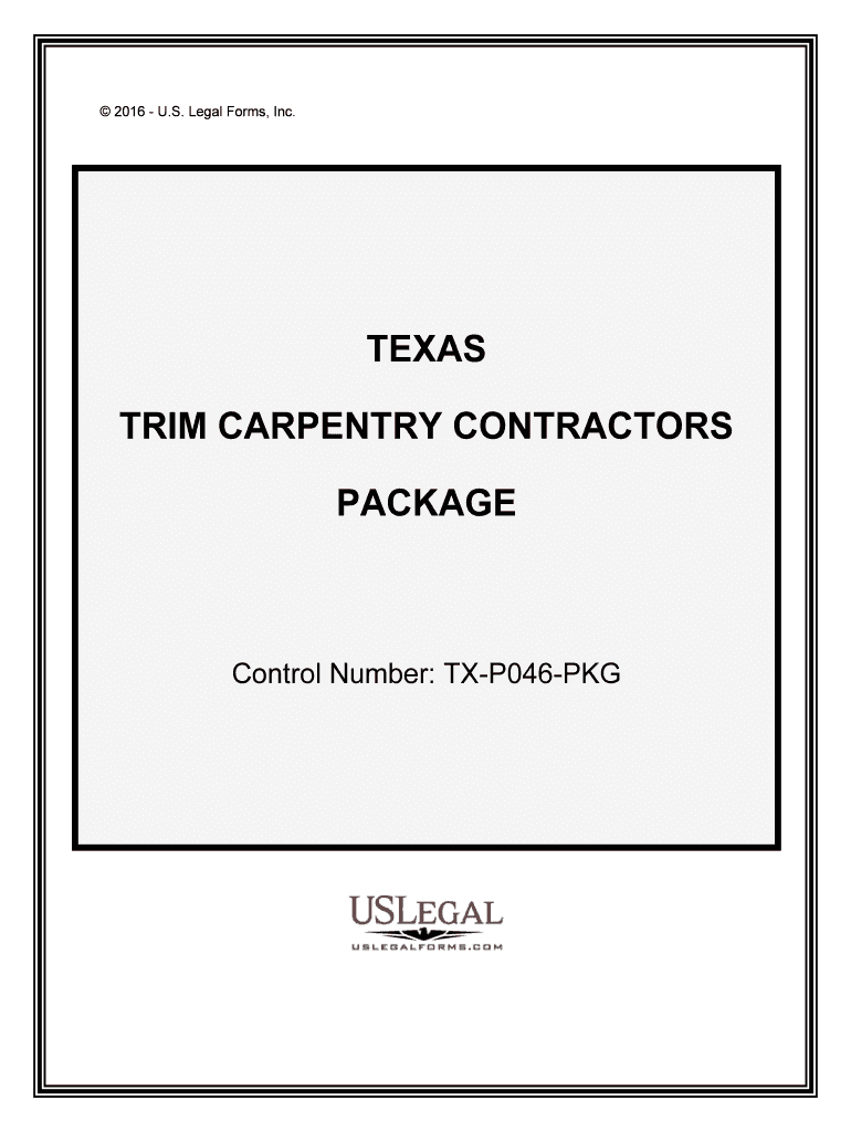 Control Number TX P046 PKG  Form