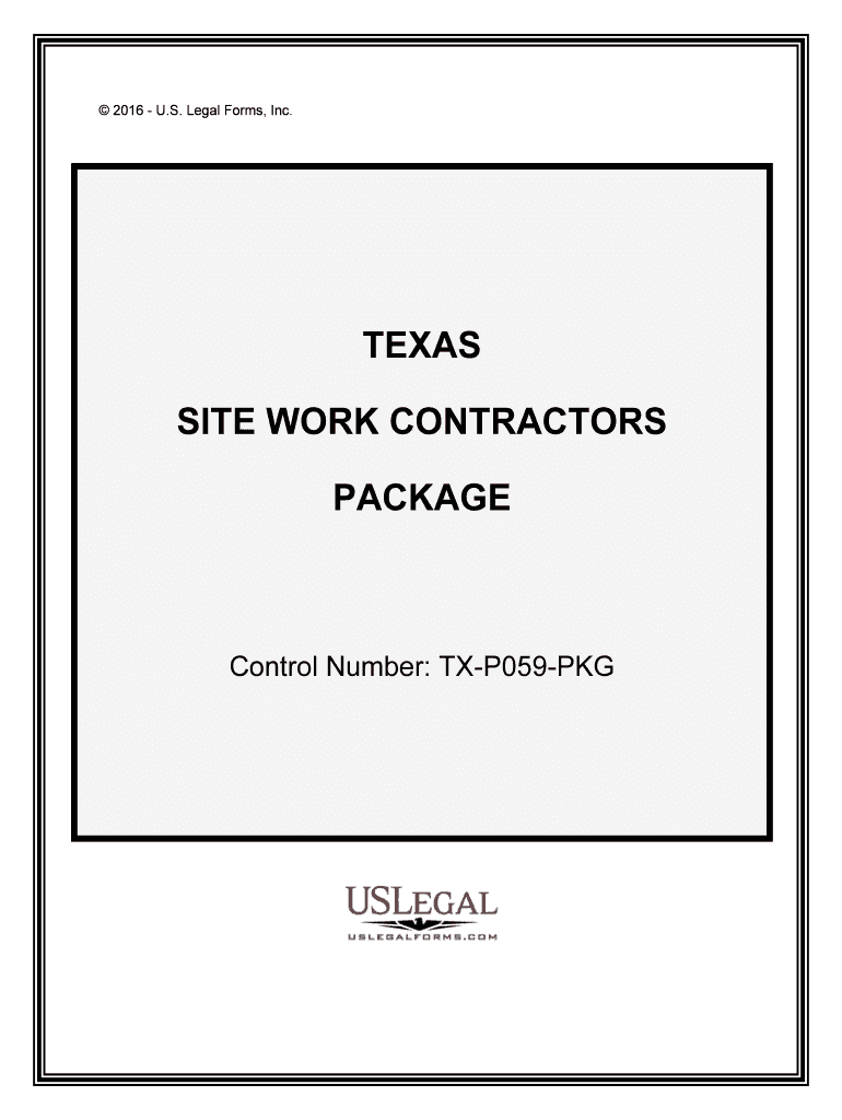 Control Number TX P059 PKG  Form