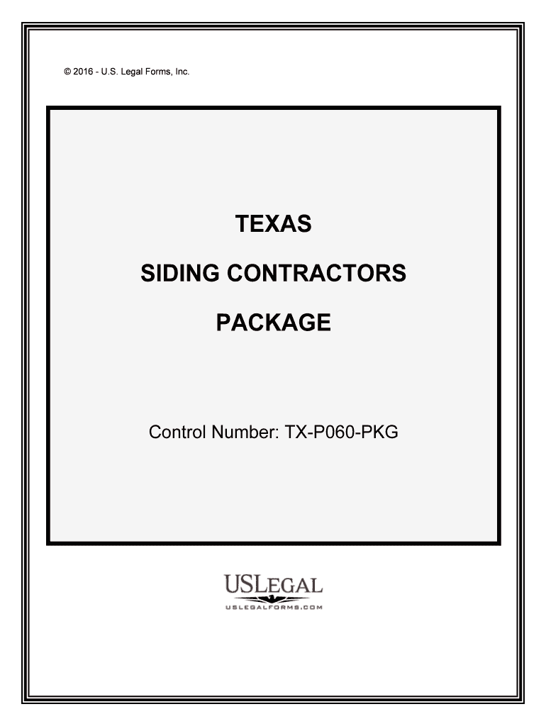 Control Number TX P060 PKG  Form