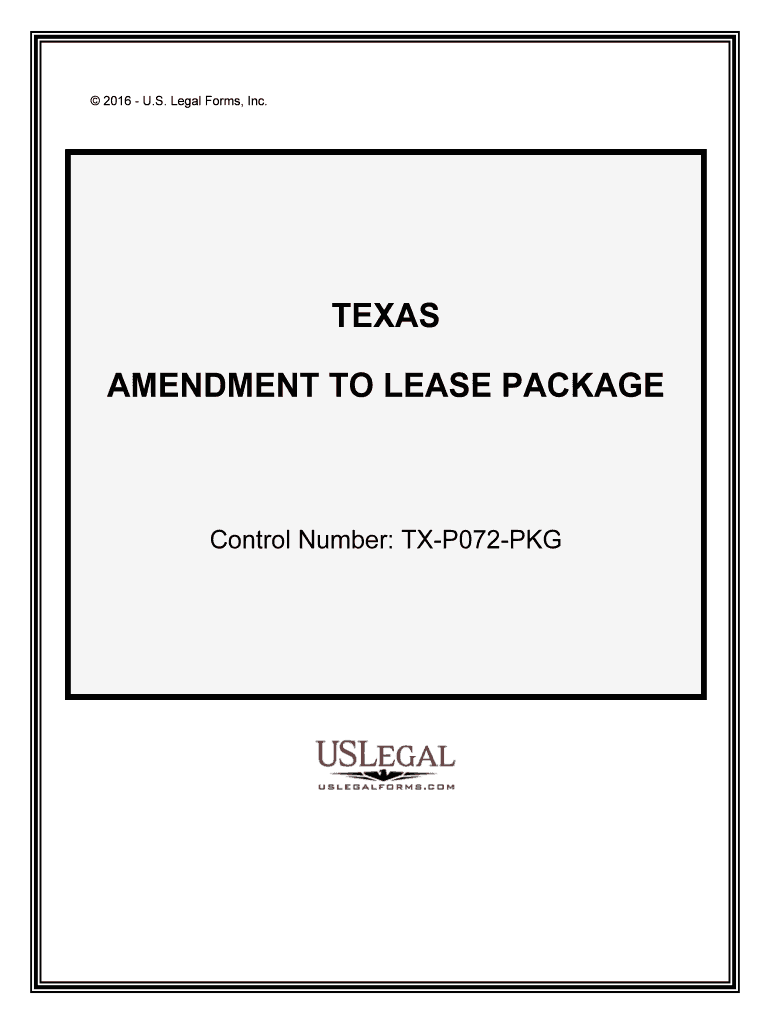 Control Number TX P072 PKG  Form