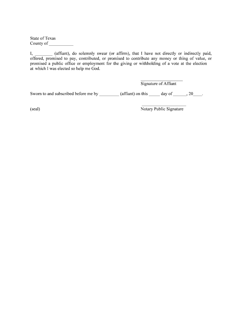 Statement of ElectedAppointed Officer Texas DSHS  Form