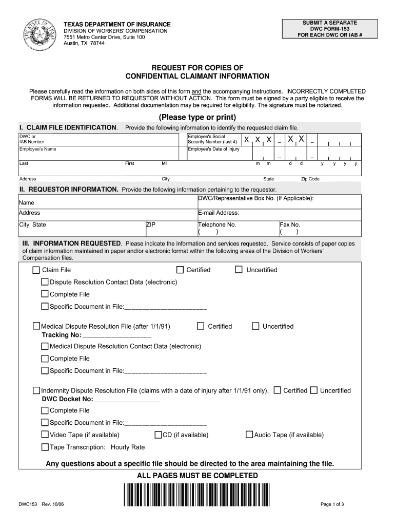 Workers' Compensation Form DWC 1 &amp;amp; Notice of Potential