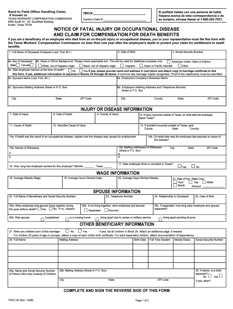 Send to Field Office Handling Claim,  Form