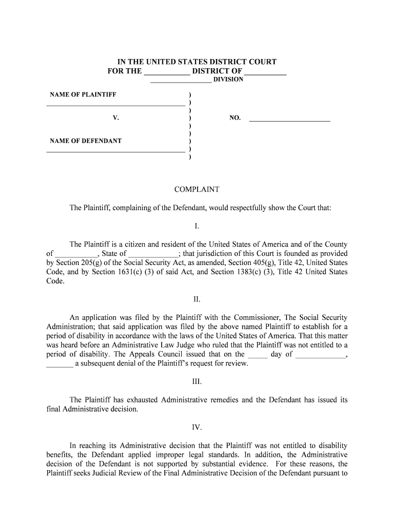 In THEDISTRICT COURT for the  Form