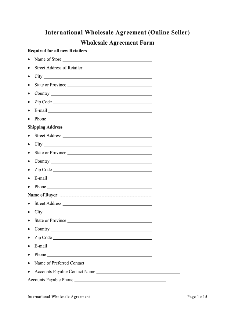 Wholesale Agreement It's Scrapicated, LLC  Form