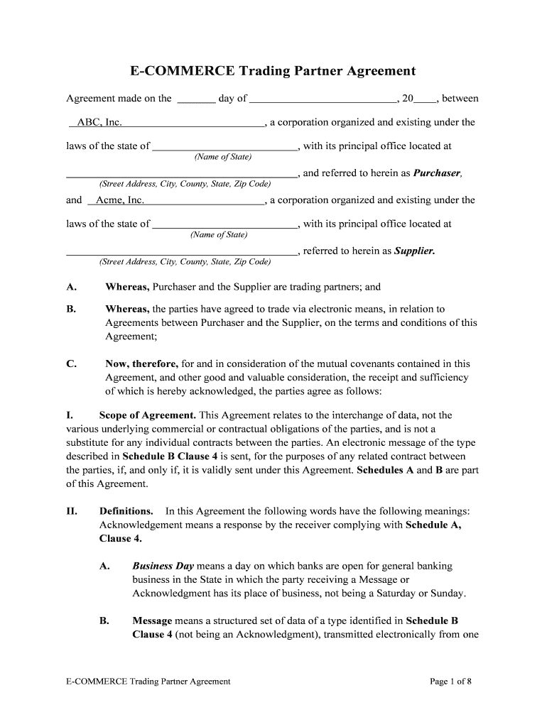 Trading Partner Agreement PA PUC  Form