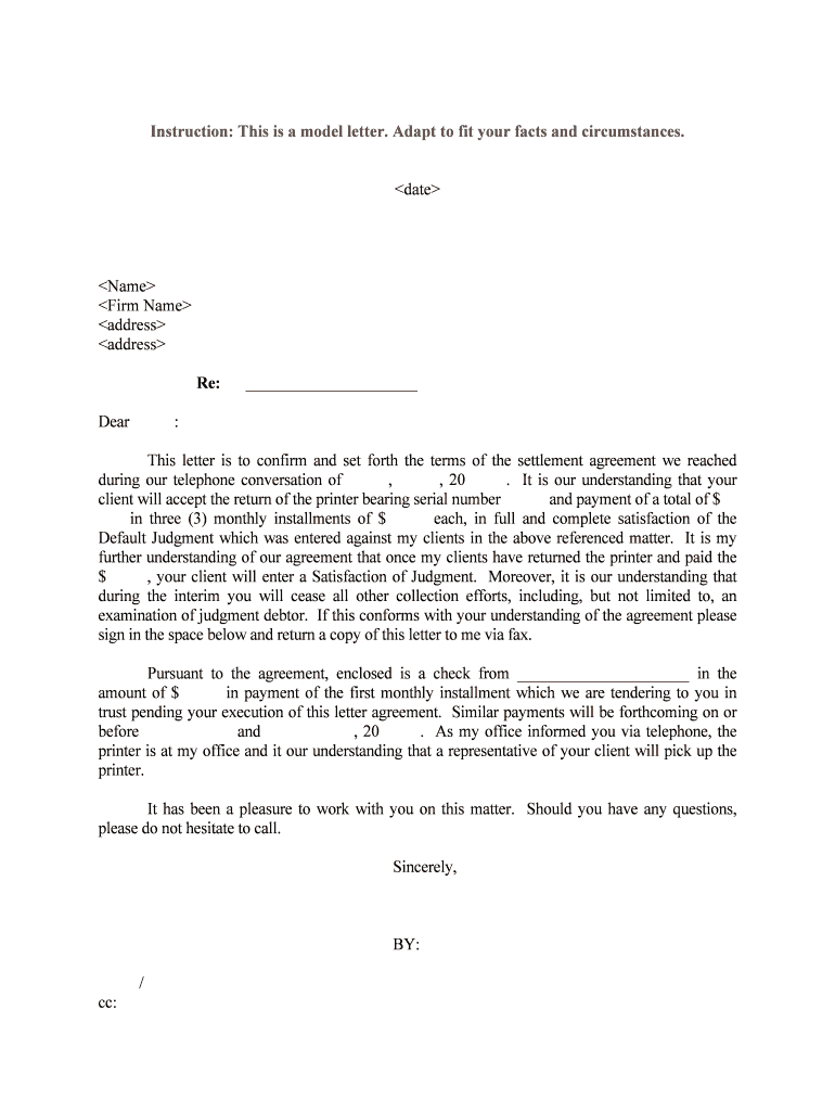 Sample Confirming Letter California Courts  Form