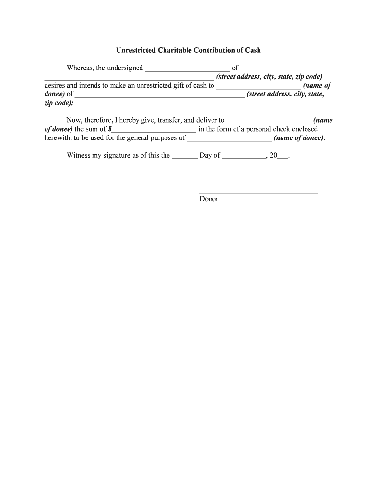 Restricted and Unrestricted Funds for a Nonprofit  Form