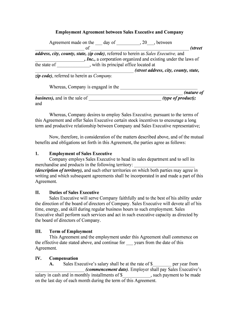 Employment Agreement Realdealdocs Com  Form