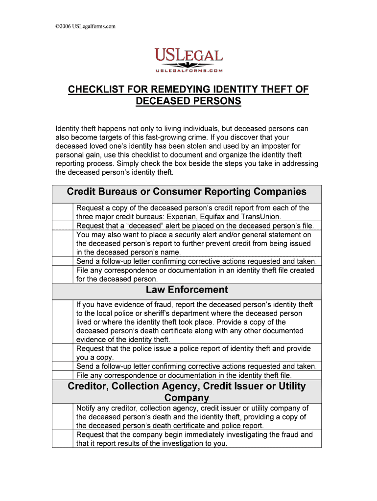 A Haunting Tale of Deceased Identity Theft  Form