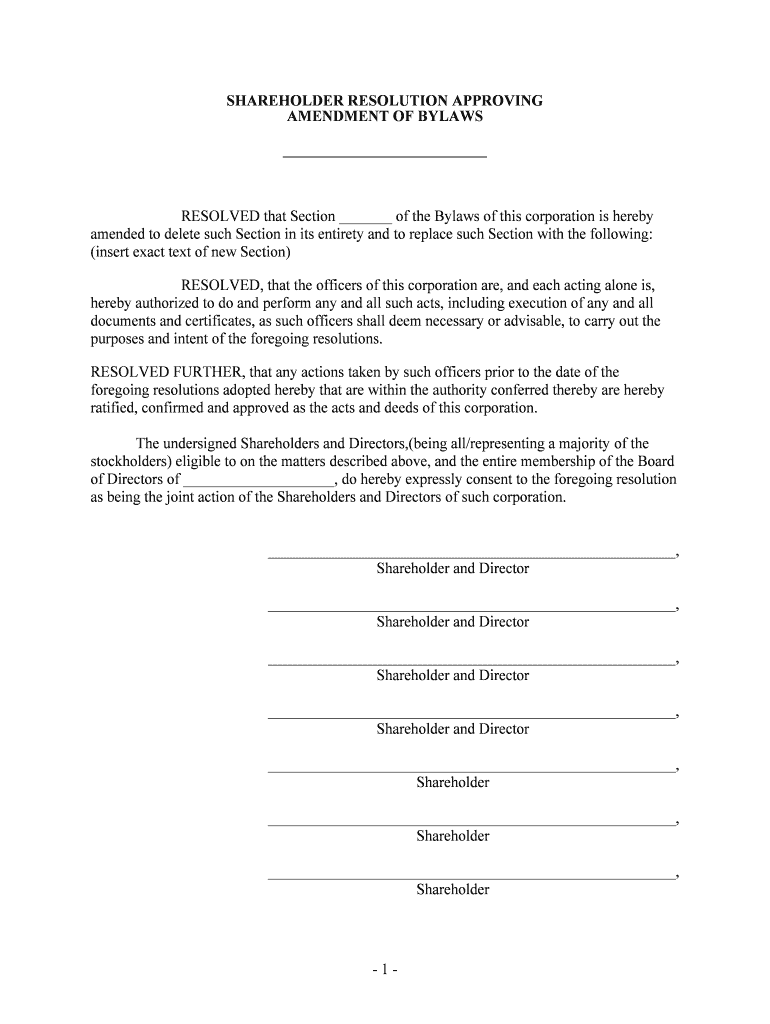 Board Resolution 2 Amendment of Bylaws Open Web Foundation  Form