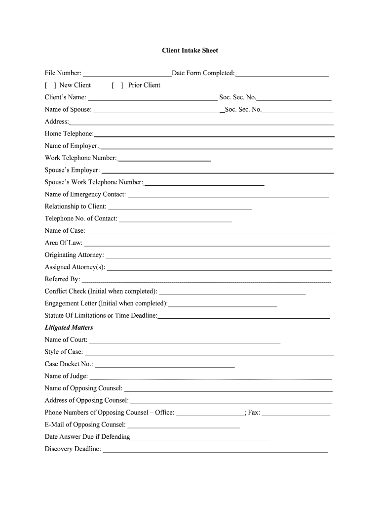 CLIENT QUESTIONNAIRE Bankruptcy Worksheet  Form