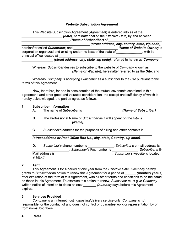 Form of Subscription Agreement Used in the SEC Gov