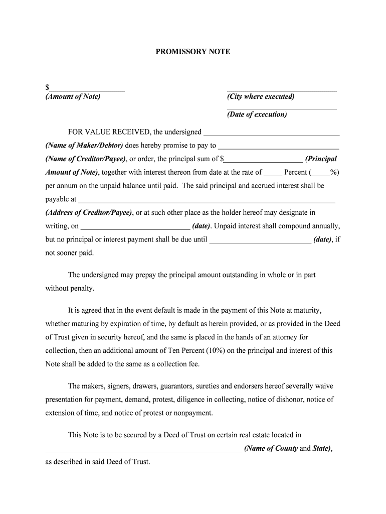 How to Execute a Promissory Note Budgeting Money  Form