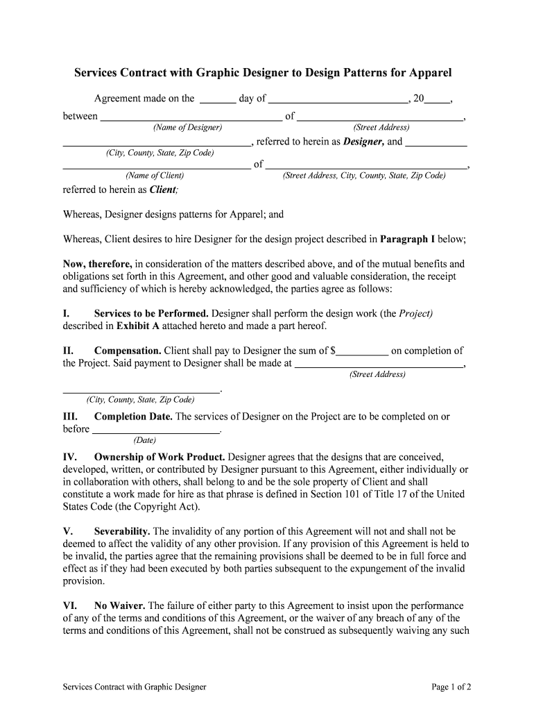 Lance Graphic Design Contract Template Get Sample  Form