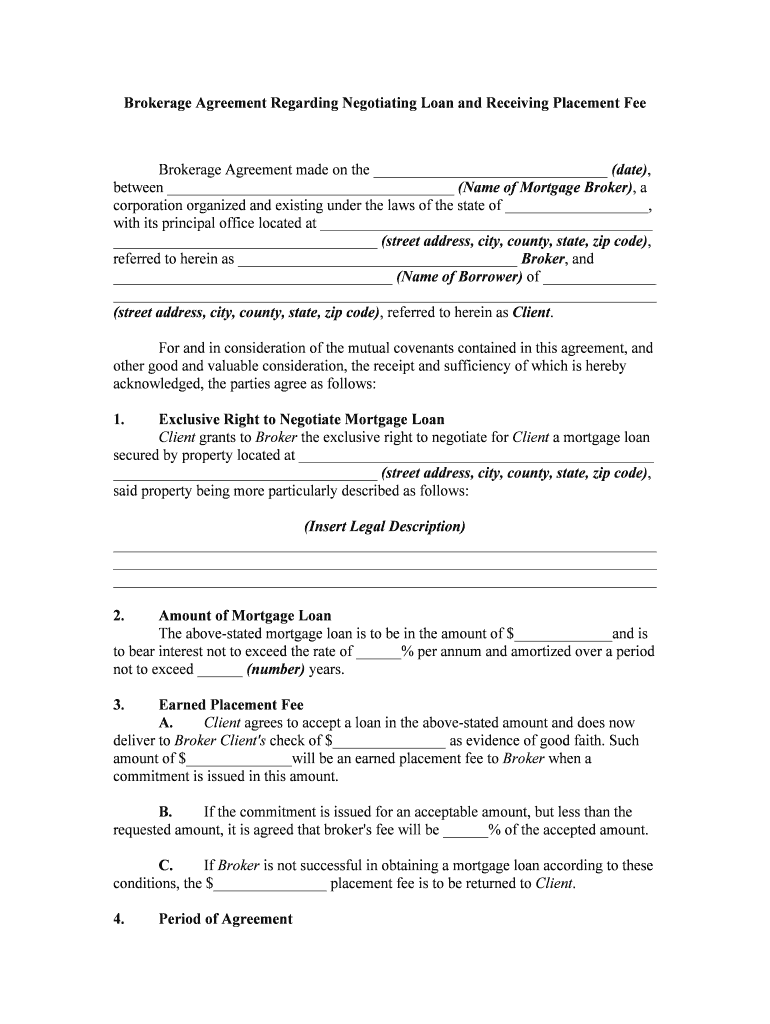 Business Broker Engagement Agreement Form Template Priori