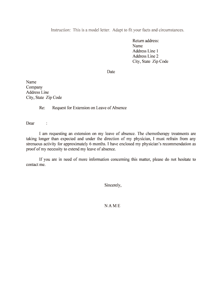 Request for Extension on Leave of Absence  Form