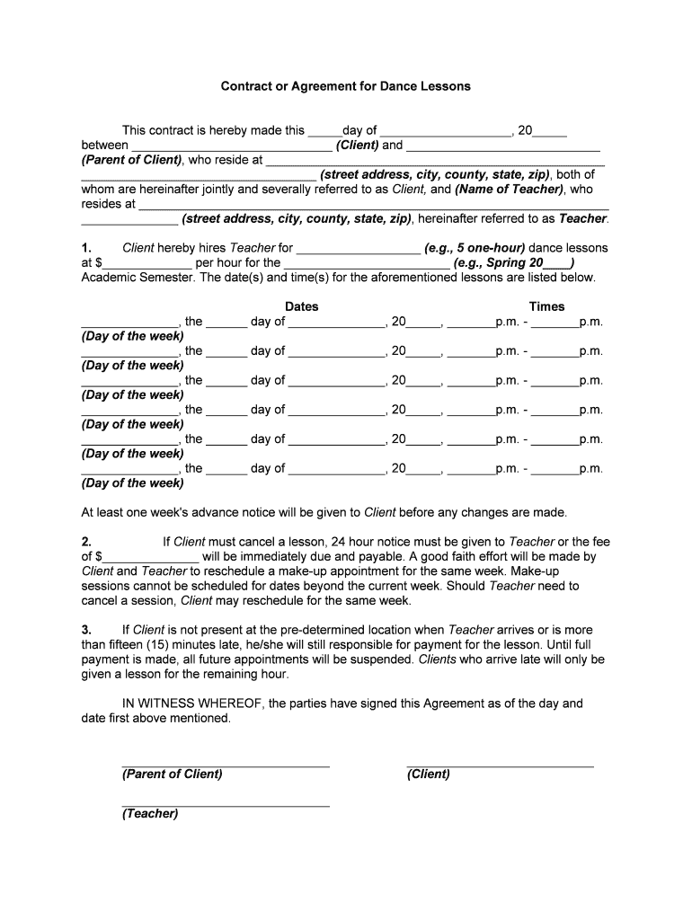 CONTRACT THIS CONTRACT Made and Entered into This Day of  Form