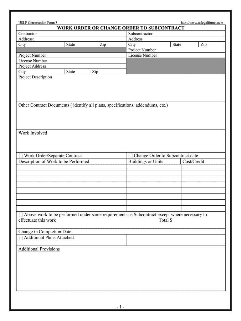 USLF Construction Form 8