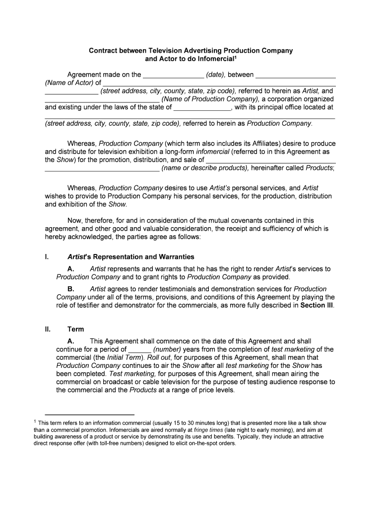 Form #11 CONTRACT between ADVERTISING AGENCY