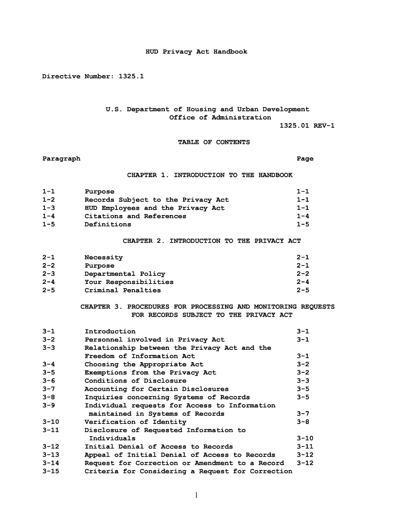 Privacy Act Handbook  Form