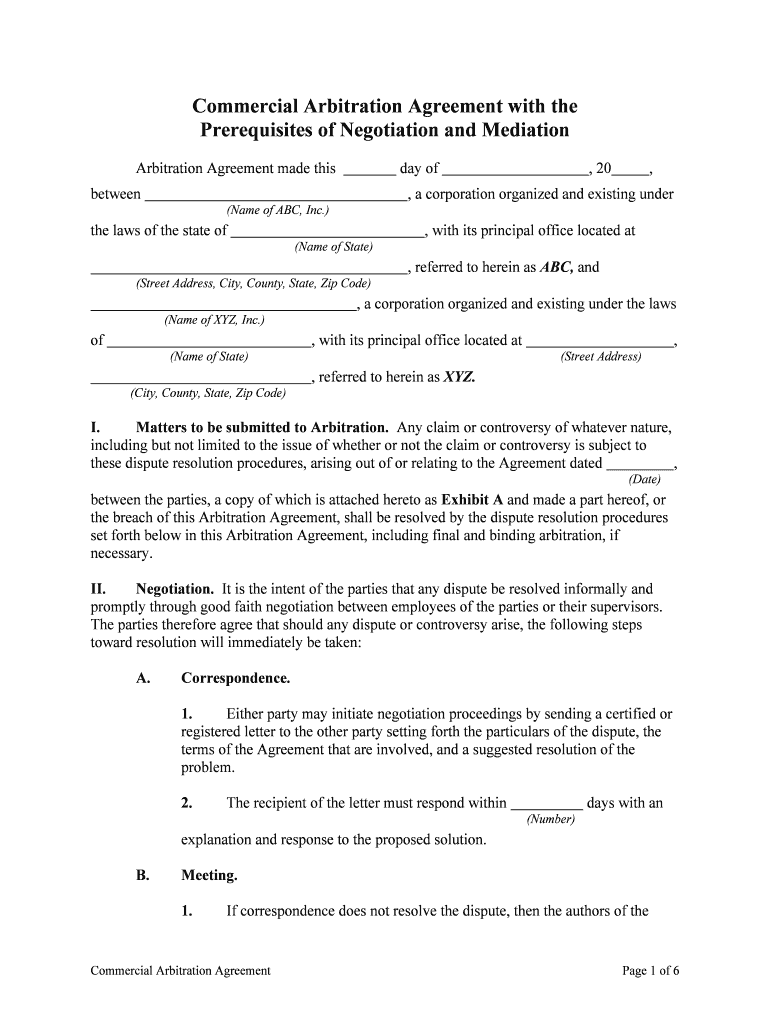 What is an Arbitration Agreement? Program on Negotiation  Form