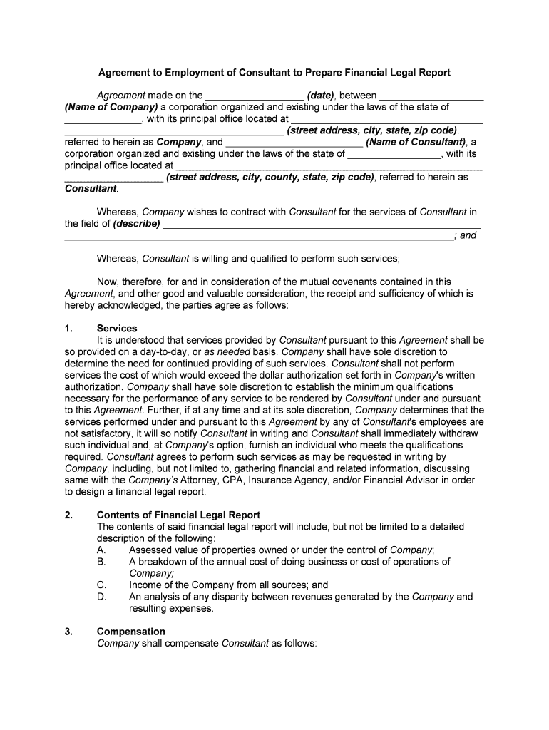 Consulting Agreement Robert C Hagerty and the Company  Form