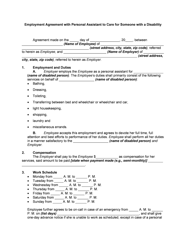 CONTRACT of SERVICE for PERSONALDOMESTIC STAFF AGREEMENT  Form
