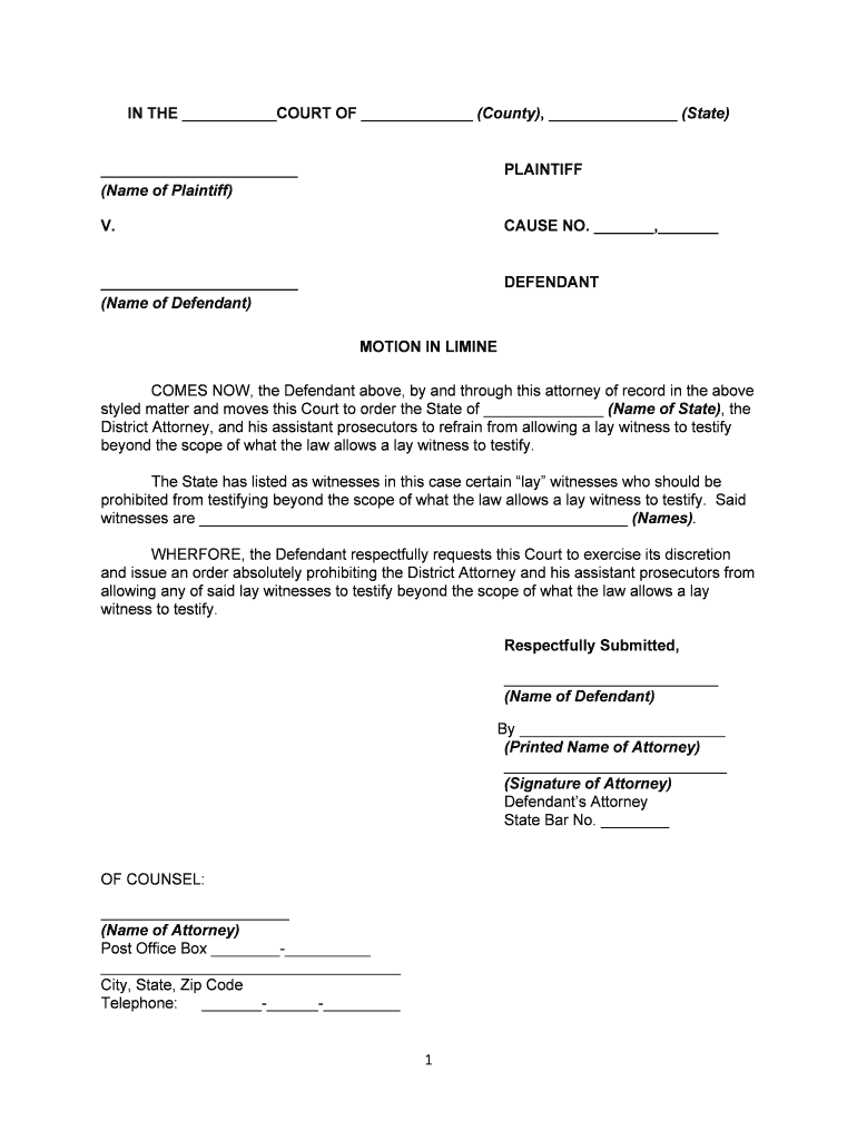 EXHIBIT 61 Motion to Dismiss Complaint STATE of  Form