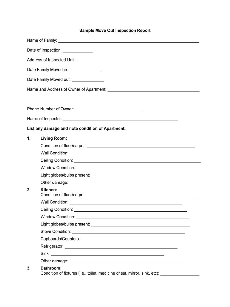 Fill and Sign the Tenant Move in Move Out Instructions Montgomery County Form