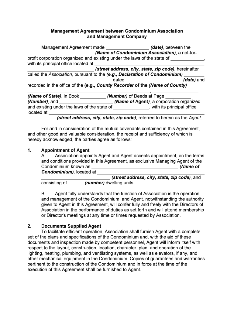 Management Agreement SEC Gov  Form