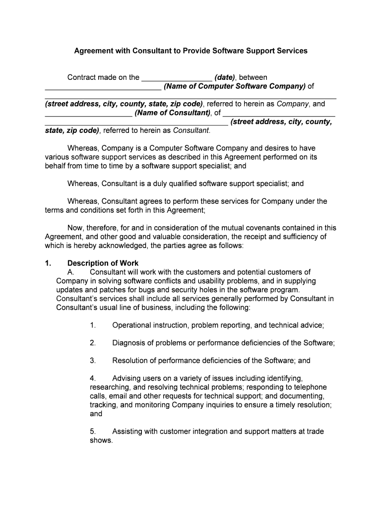 Software Consulting Agreement SEC Gov  Form