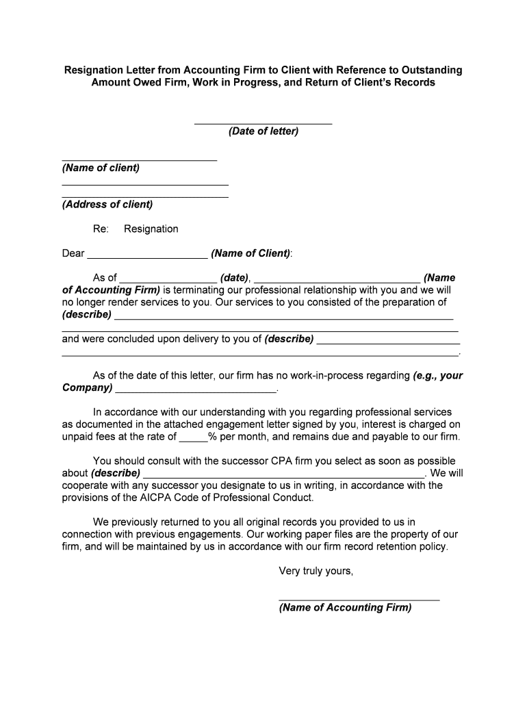 Professional Resignation Letter Example the Balance Careers  Form
