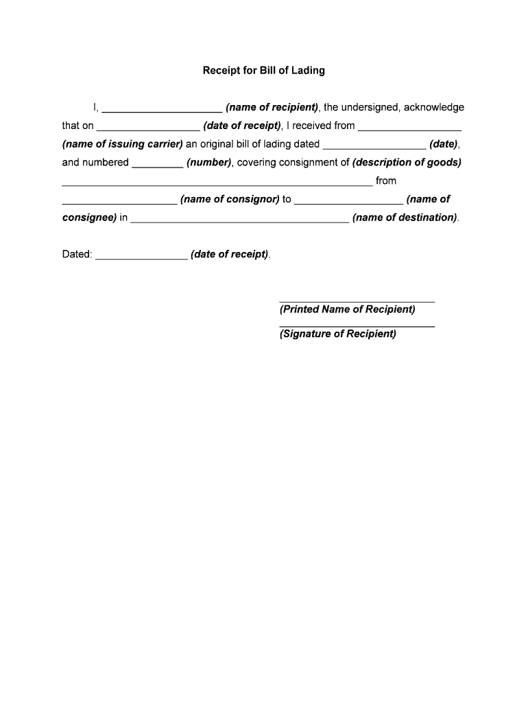 What is a Bill of Lading? &amp;amp; Premium Templates  Form