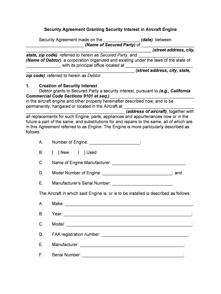 Aircraft CertificationRecord a Security AgreementChattel  Form