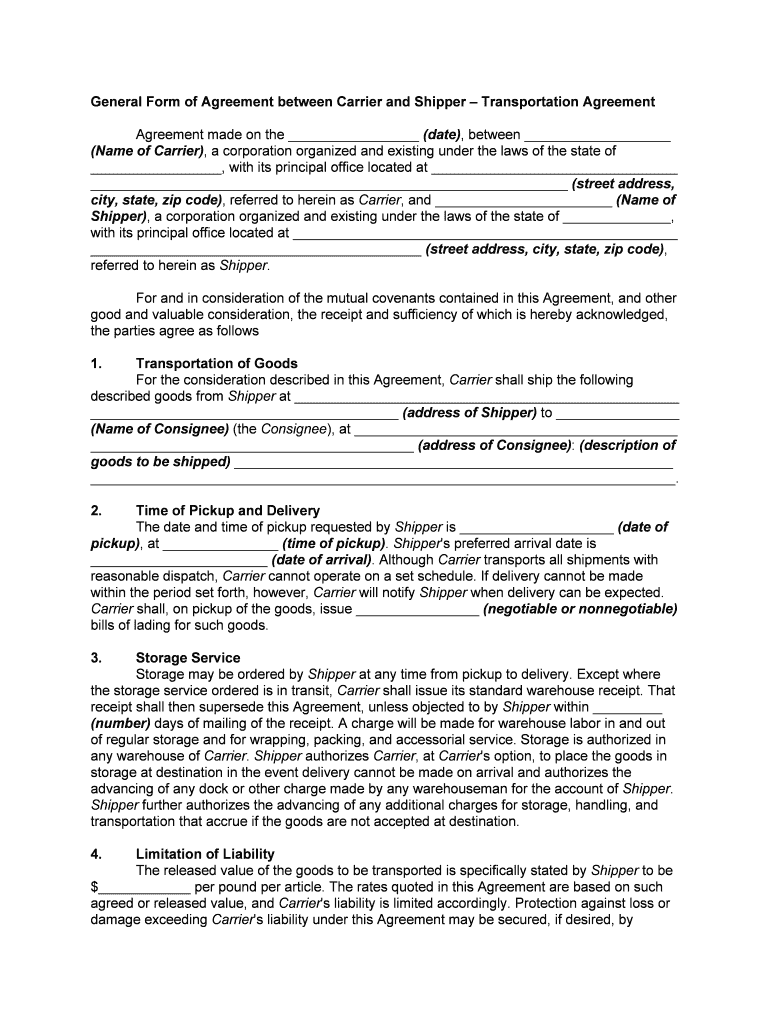 Exh 10 6 Form of Master Transportation Services Agreement