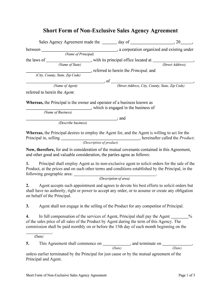 Sales Agency Agreement ServicesPractical Law  Form