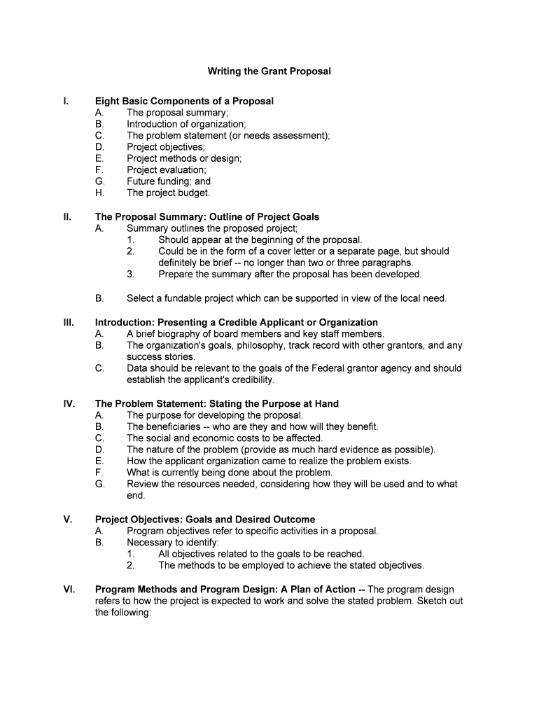 How to Develop and Write a Grant Proposal FAS Org  Form