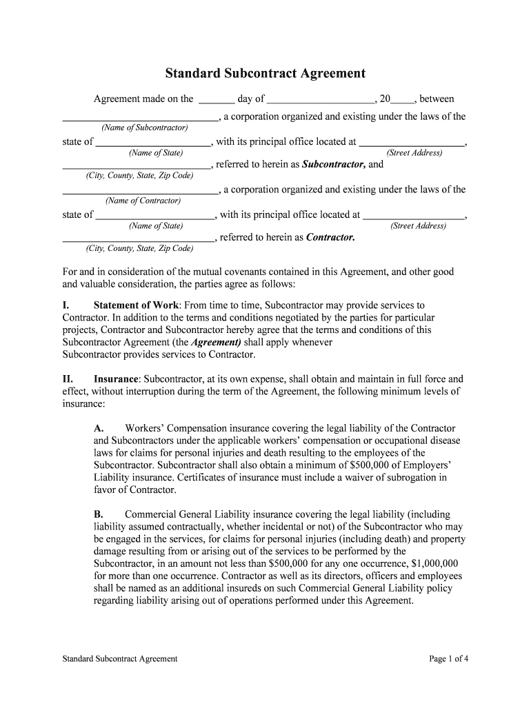 AGCC03 Long Form Standard Subcontract Associated